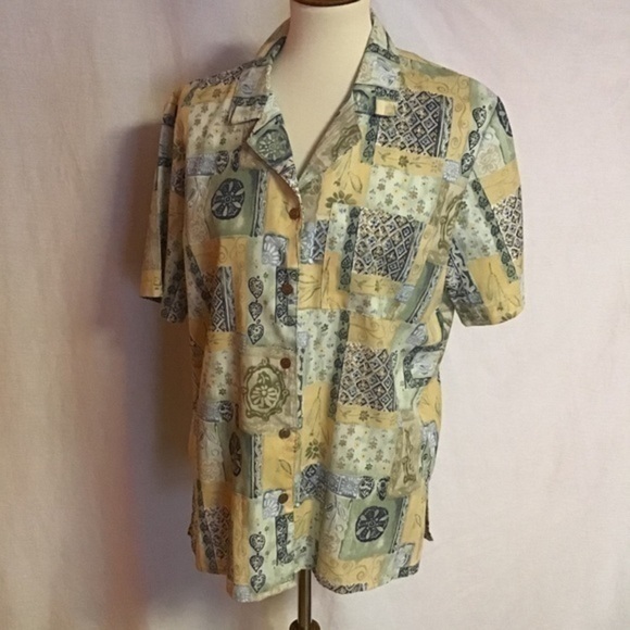 Vintage 90s patchwork print shirt - Picture 8 of 10